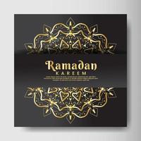 Ramadhan Kareem mit Mandala-Hintergrund. design für ihr datum, postkarte, banner, logo. vektor