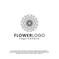 Linie Kunst Schönheit Blumenlogo. inspirierendes Logo-Design. Vorlage-Vektor-Illustration. isoliert auf weißem Hintergrund