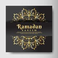 Ramadhan Kareem mit Mandala-Hintergrund. design für ihr datum, postkarte, banner, logo. vektor