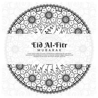 eid al-fitr mit mehndi-blumenhintergrund. abstrakte Darstellung vektor