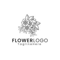 Linie Kunst Schönheit Blumenlogo. inspirierendes Logo-Design. Vorlage-Vektor-Illustration. isoliert auf weißem Hintergrund vektor
