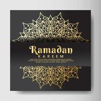 Ramadhan Kareem mit Mandala-Hintergrund. design für ihr datum, postkarte, banner, logo. vektor