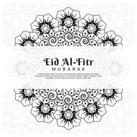 eid al-fitr mit mehndi-blumenhintergrund. abstrakte Darstellung vektor