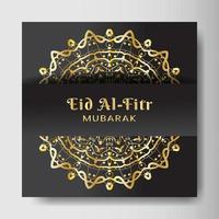 eid al-fitr med mandala bakgrund. design för din dejt, vykort, banner, logotyp. vektor