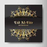 eid al-fitr mit mandalahintergrund. design für ihr datum, postkarte, banner, logo. vektor