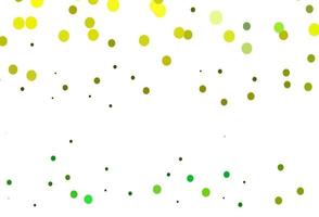 hellgrüner, gelber Vektorhintergrund mit Blasen. vektor