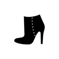 Frauenschuhe schwarze Silhouette. Damenschuhe, Damenschuhe. einfach Formen. symbol für web, schuhgeschäft. Vektorillustration auf weißem Hintergrund vektor