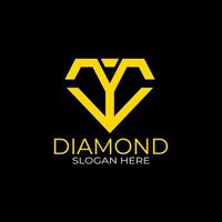 bokstav c diamant logotyp design. designkoncept, logotyper, logogram, logotyp diamantmall vektor