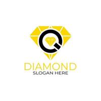 bokstaven q diamant logotyp design. designkoncept, logotyper, logogram, logotyp diamantmall vektor