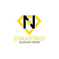 buchstabe n diamant-logo-design. Designkonzept, Logos, Logogramm, Logotyp-Diamantvorlage