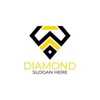 bokstav w diamant logotyp design med linjekonst stil. designkoncept, logotyper, logogram, logotyp diamantmall vektor
