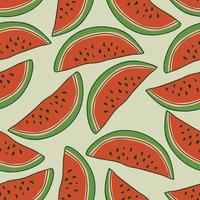 vattenmelon upprepa mönster design. handritad bakgrund. blommönster för omslagspapper eller tyg. vektor