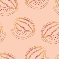 vattenmelon upprepa mönster design. handritad bakgrund. blommönster för omslagspapper eller tyg. vektor