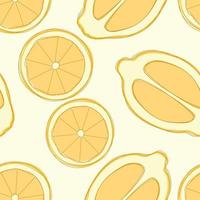citron upprepa mönster design. handritad bakgrund. citrusmönster för omslagspapper eller tyg. vektor