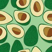 Avocado-Wiederholungsmuster-Design. handgezeichneter hintergrund. modernes muster für verpackungspapier oder stoff. vektor