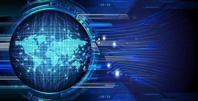 Weltbinärplatine Zukunftstechnologie, Blue Hud Cyber Security Konzept Hintergrund