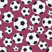 Fußballmuster. nahtloser Hintergrund mit weißen und schwarzen Fußbällen. vektorflache sich wiederholende illustration für sportdesigns, textil vektor
