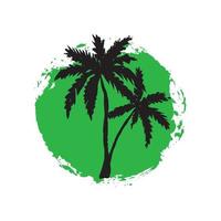 handritad palm. cirkel sommar design. vektor illustration