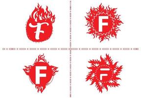 Feuer f Brief Logo und Symbol Designvorlage vektor