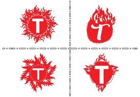 brand t brev logotyp och ikon formgivningsmall vektor