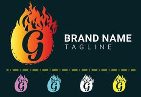 Feuer g-Brief-Logo und Symbol-Design-Vorlage vektor