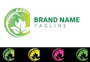 kreatives grünes Blatt-Logo und Icon-Design-Vorlage vektor