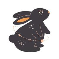 kanin med esoteriska, mystiska, astrologi och magikerelement. kaninens år vektor