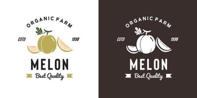 vintage melon frukt logotyp illustration lämplig för frukt butik och frukt gård vektor