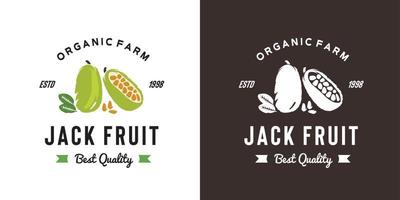 Vintage Jack Fruit Logo Illustration geeignet für Obstladen und Obstbauernhof vektor