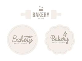 vintage bäckerei logo und abzeichen vorlagensatz vektor