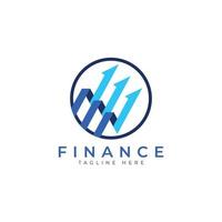 Finanzmarketing-Logo-Design-Vorlage Pfeil-Logo-Marke vektor