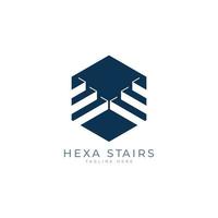 Treppen-Logo-Design-Konzept Hexagon-Stufen-Logo für Firmenkunden vektor