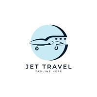jetplan resa logotyp formgivningsmall vektor