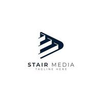 trappor media logotyp design koncept framgång steg logotyp för företagsföretag företag vektor