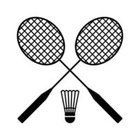 gekreuzter Badmintonschläger mit Shuttlecock-Vektorsymbol vektor