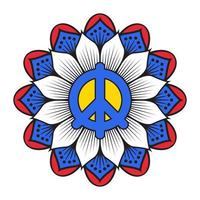 Friedenssymbol, mit Mandala-Vektor