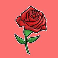vektorillustration, rote rosenblume vektor