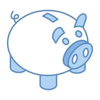 Konzept des Geldsparens, eine isometrische Ikone des Sparschweins vektor