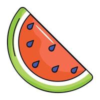 Das flache Symbol der Wassermelone ist einsatzbereit vektor