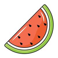 Das flache Symbol der Wassermelonenscheibe ist einsatzbereit vektor