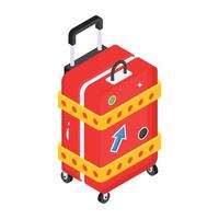 resväska, en isometrisk ikon för bagage vektor