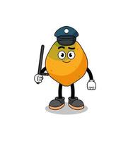 tecknad illustration av papaya frukt polisen vektor