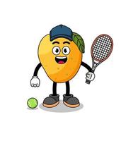 mango frukt illustration som en tennisspelare vektor