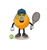 papaya frukt illustration som en tennisspelare vektor