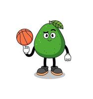 avokado frukt illustration som en basketspelare vektor