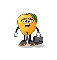 Mango-Frucht-Maskottchen als Geschäftsmann vektor