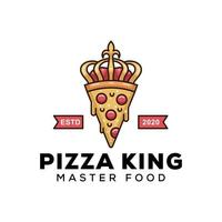 moderner Pizzakönig für Business-Food-Logo-Design-Vektorvorlage vektor