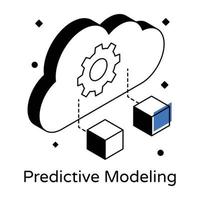 eine isometrische Ikone des prädiktiven Marketings vektor