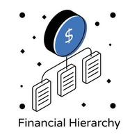 en ikon för finansiell hierarki isometrisk design vektor