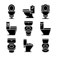 Toilettenschüssel und WC-Symbole vektor
